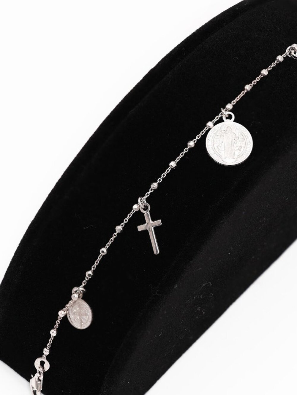 925 Sterling Silver Cross Jesus Crucifix Religious Bracelet